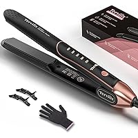 Terviiix Plancha De Cabello Professional 450°F, Non-Snagging Ceramic Flat Iron Hair Straightener 1 inch, 3X Less Damage…