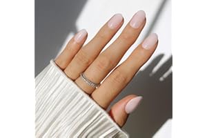 Glamnetic Press On Nails - Pink Blush | Short Round Pink Fake Nails, Salon Quality Milky Nails | 12 Sizes - 30 Nail Kit with Glue