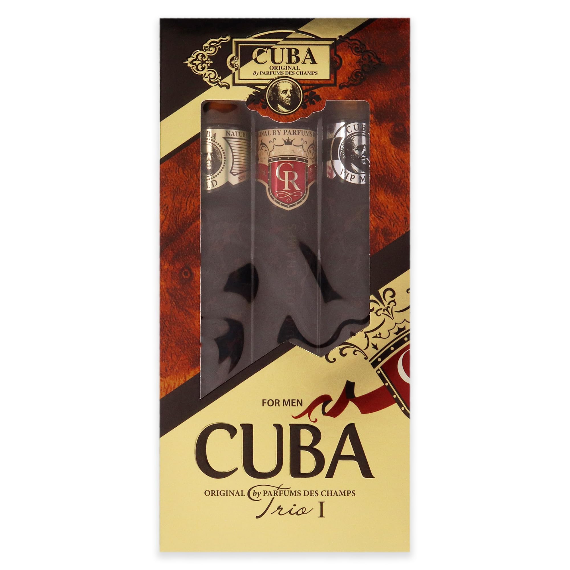 Cuba Trio Best 1 Gift Set |(3 x 1.17 Oz Eau De Toilette Spray) Gold, VIP, Royal | Fragrance For Men