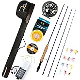ANGLER DREAM Fly Fishing Rod and Reel Combo - 3/5/8 WT Starter Kit with 4-Piece Fly Rod