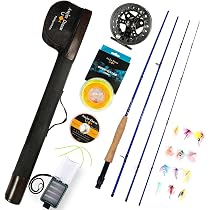 Amazon.com : ANGLER DREAM Fly Fishing Rod and Reel Combo 3 WT Fly ...