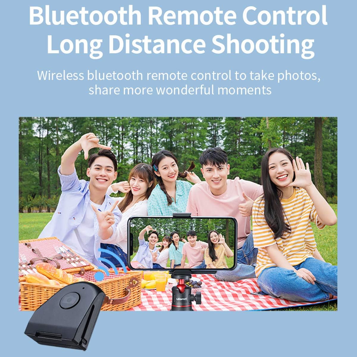 ULANZI Smartphone Tripod Mount with Remote Controller, Selfie Stick Tripod Monopod Head Adapter Phone Holder Handle Grip Compatible for iPhone 11 Pro Max/XS Max/8 Plus/Samsung Galaxy/Google Pixel : Camera & Photo