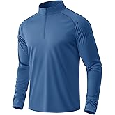 MAGCOMSEN Men's Long Sleeve Sun Shirts UPF 50+ Tees 1/4 Zip Up Fishing Running Rash Guard T-Shirts Outdoor Shirt