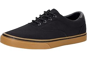 TOBER Men's Black Classic Low Top Shoes Canvas Fashion Sneaker with Soft Insole Causal Dress Shoes for Men Comfortable Walking Shoes