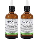 2X DMSO 99.9% Pharma Grade, No Odor - Dimethyl sulfoxide Liquid (2X 3.4 Oz - 2X 100ml), High Purity, Set of Two, Heiltropfen®