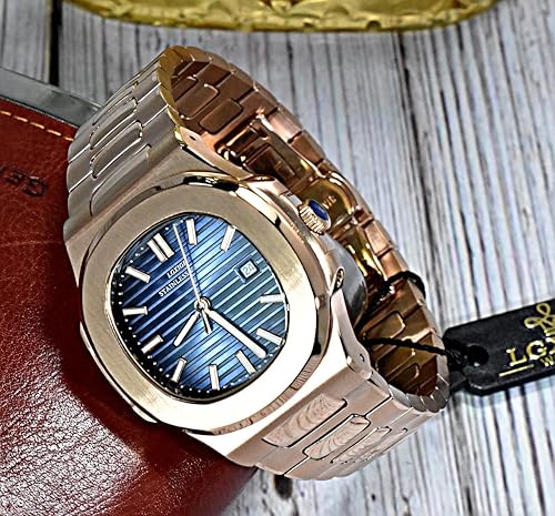 TIME WARRIOR Men's LGXIGE 2019 Luxury Watches Men, Rose Gold