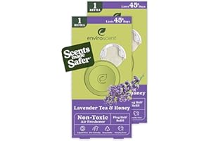 Enviroscent Non-Toxic Air Freshener Refills (Lavender Tea & Honey) Plug-in Air Freshener for Home | Essential Oil Plug In Refills | Home Fragrance Last Over 90 Days |2 Liquid Less Scent Pod Refills