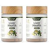 Snap Supplements Milk Thistle Silymarin Liver Support &amp; Detox, 60 Ct 2-Pack | 80% Silymarin Milk Thistle with Turmeric, Dandelion, Artichoke &amp; CoQ10, Vegetarian Liver Health Supplement, Vegan, Non-GMO