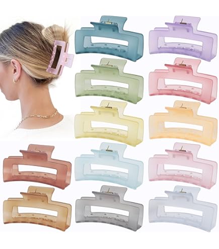 Amazon.com : Yuxung 16 Pcs Large Acrylic Hair Claw Clips  display picture 1