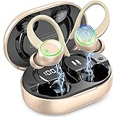 Matast Wireless Earbuds, Bluetooth Headphones Sports, Bass Fitness Earphones Gym Running, IP7 Waterproof Headset with Earhook Workout, Playback Over-Ear Buds with ENC Noise Cancelling Mic