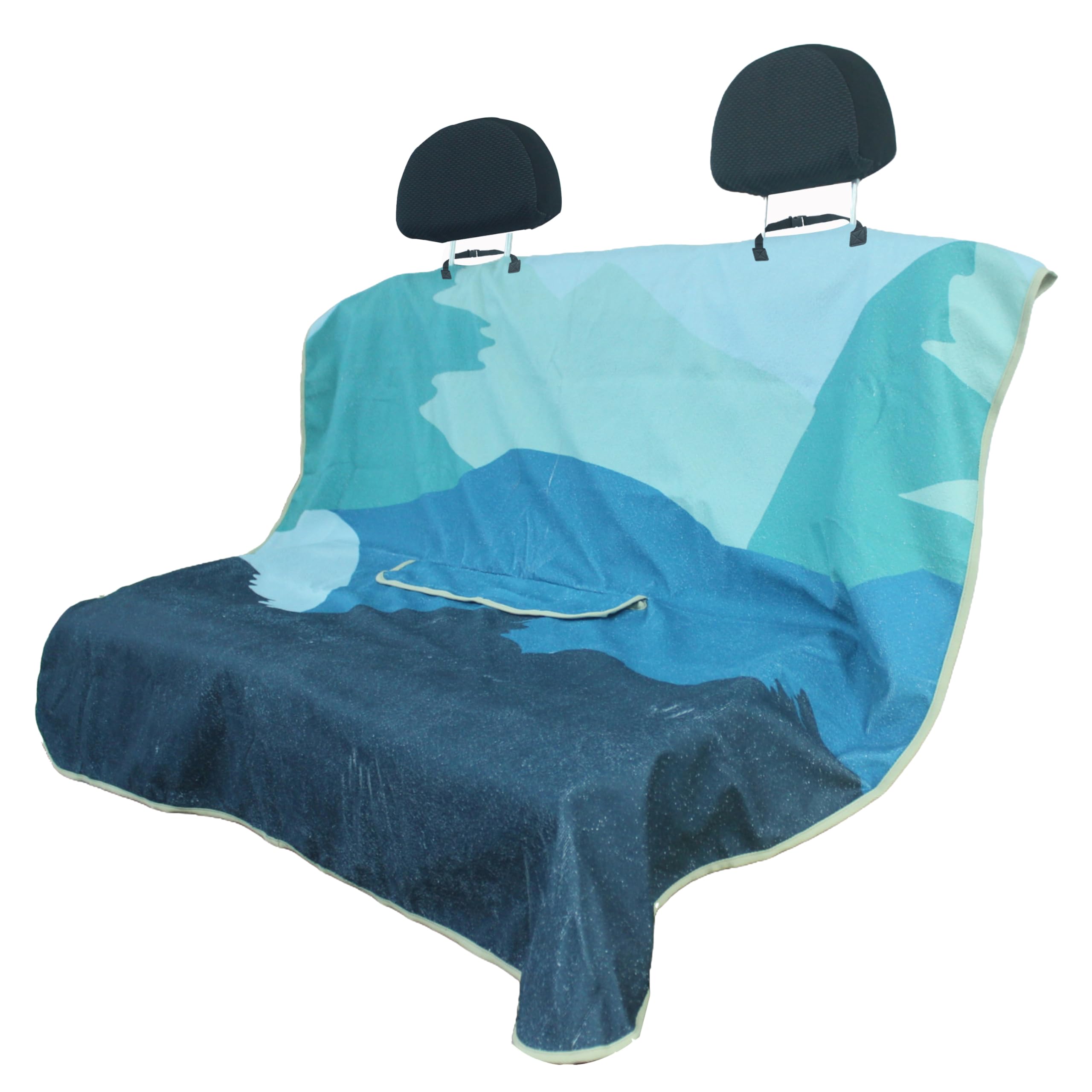 Photo 1 of Hirritale Waterproof Back Seat Cover for Dogs and Kids, Car Seat Protector Under Baby Car Seat, Child and Dog Car Seat Cover Blanket for Rear Bench(Mountains, Rear Bench Seat Towel)