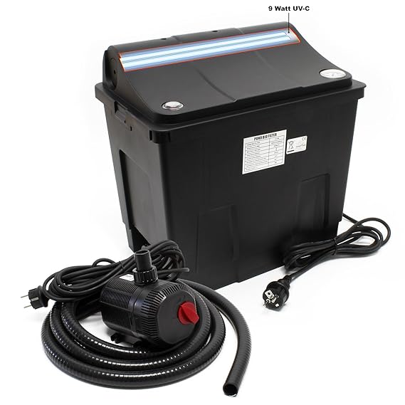 SunSun Bio Teichfilter CBF-200T Filteranlage komplett mit 9 W UVC und Teichpumpe 2300 L/h 35 W