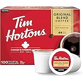 Tim Hortons Original Blend, Medium Roast Coffee, Single-Serve K-Cup Pods Compatible with Keurig Brewers, 100ct K-Cups