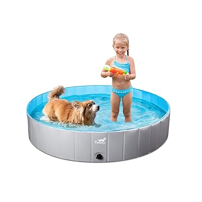Buy Toozey Foldable Dog Pool Slip Resistant Kiddie Pool Portable Pvc Pet Dog Swimming Pool Plastic Kiddie Pool For Kids Dog Pet Bath Pool For Small To Large Dogs Online In Indonesia B08pxpdd1w