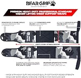 BEAR GRIP Weight Lifting Wrist Supports 18in Pair Camouflage Grey Edge view 3