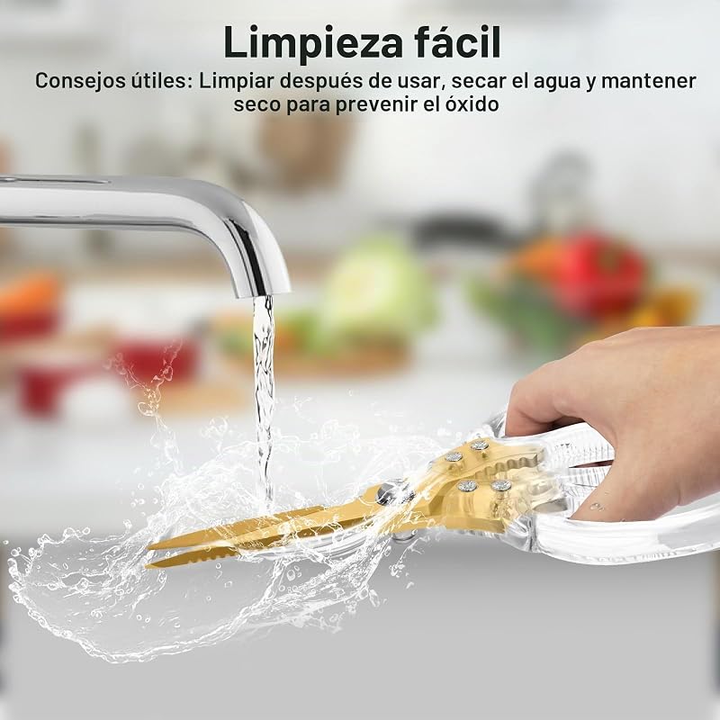 Tijeras Cocina Resistentes Muy Afiladas con Mango Transparente — foto 7 de 8