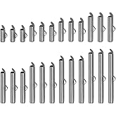 uxcell 160Pcs Slide on End Clasps, 10/13/16/20/25/30/35/40mm Tube Ball Bead Slider Crimp Ends for Multi-Strand DIY Craft Making, Metallic Black