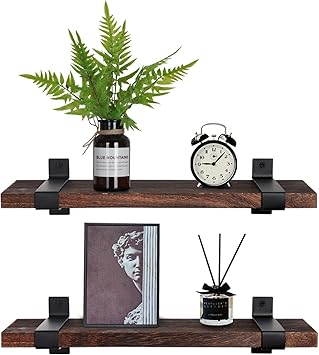 Lavievert Schwebende Regale, Wandmontage, rustikales Holz, Wandregale