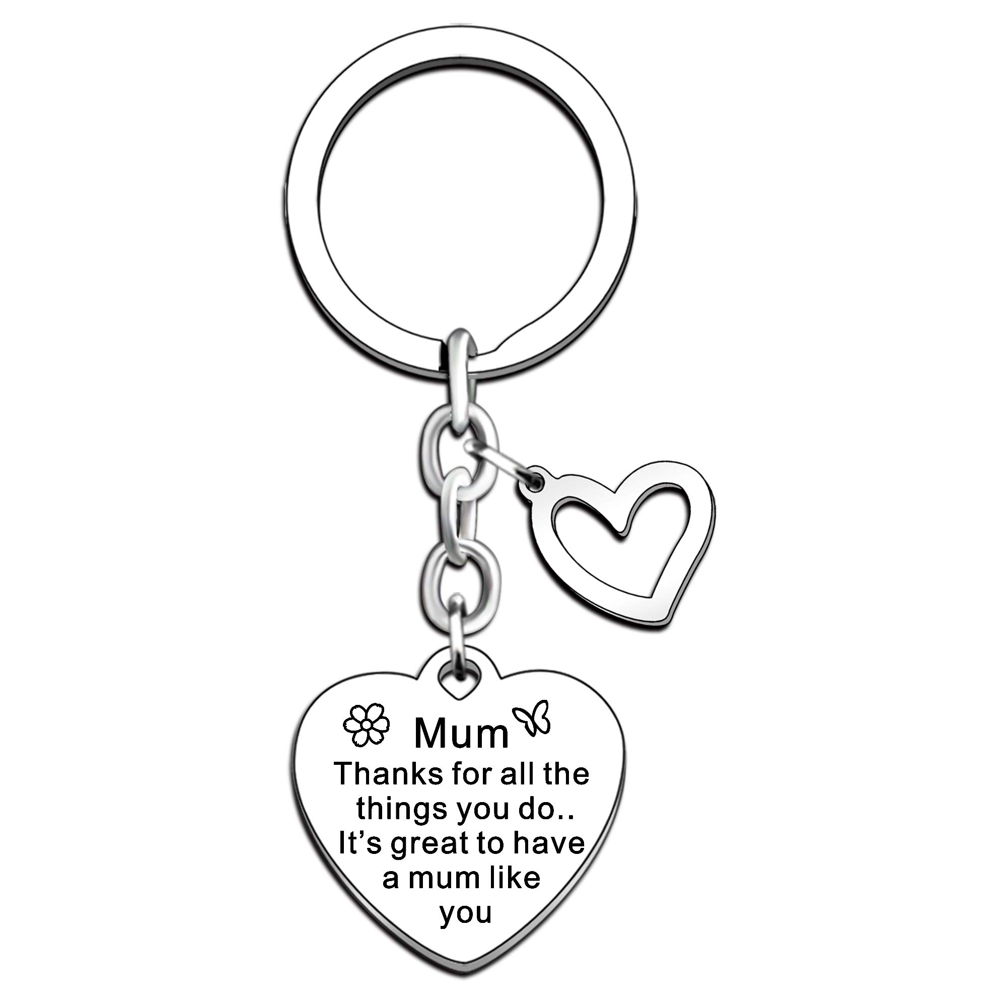 JMIMO Mum Gifts Keyring from Daughter Son Mummy Keychain Thank for All The Things You Do.It's Great to Have a Mum Like You