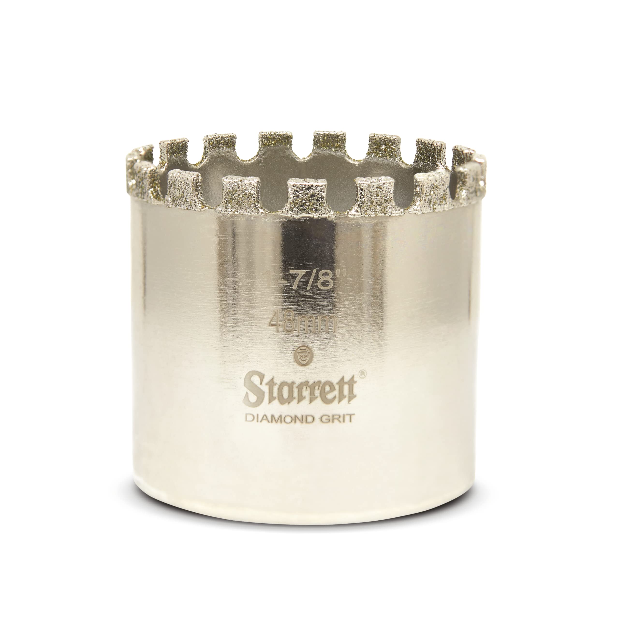 Starrett Diamond Grit Hole Saw - D0178 Ceramic and Tile Drill Cutter - For Brick Glass Marble Slate Stone Porcelain - 48mm (1.7/8 inch)