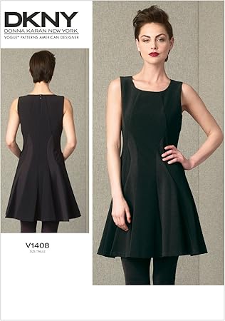 Amazon Vogue Patterns Dkny ダナキャランニューヨーク ワンピースの型紙セット サイズ Us6 8 10 12 14 1408 型紙 パターン 通販