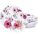 LIYH 32 Pcs Floral Plates Heavy Duty Spring Pink Flower Plastic Plate Fancy Disposable Plates for Wedding Bridal Shower - 10.25" Dinner & 7.5" Dessert