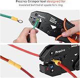 Preciva Ratchet Insulated Wire Terminal Crimping Tool Pliers AWG 20-10 view 5