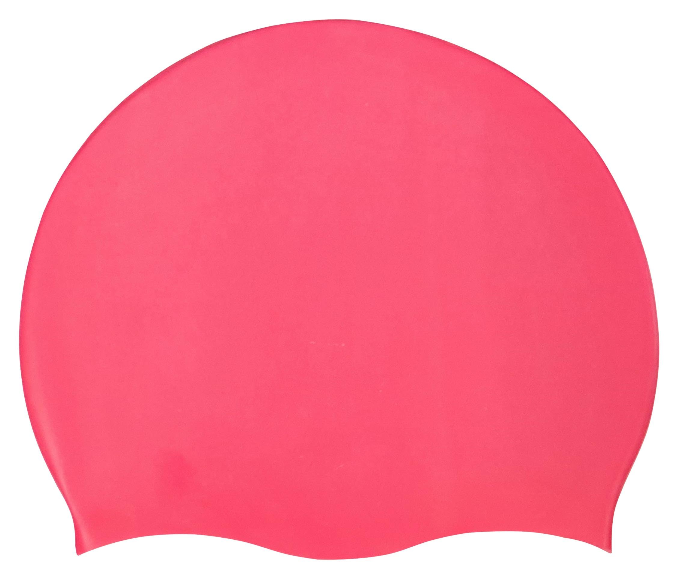 Blue Reef Stretchy Silicone Unisex Women Men One Piece Swimming Hat Swim Cap Plain Unbranded Fluo Dark Pastel Colours One Size Adults 8+ Years Easy Pull On Swim Hat (Pink)