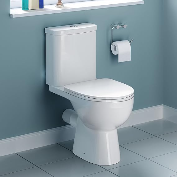 Modern White Ceramic Toilet Close Coupled Pan & Cistern Bathroom Set