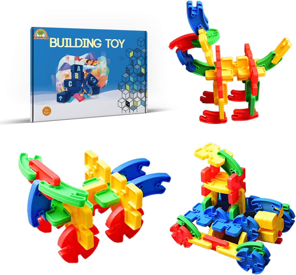 RAINBOW TOYFROG Building Toys for Kids – STEM Building Blocks Set – Kids Building Kits for Creative and Imaginative Play – Building Blocks for Kids with Backpack Storage Bag – Box of Building Toys