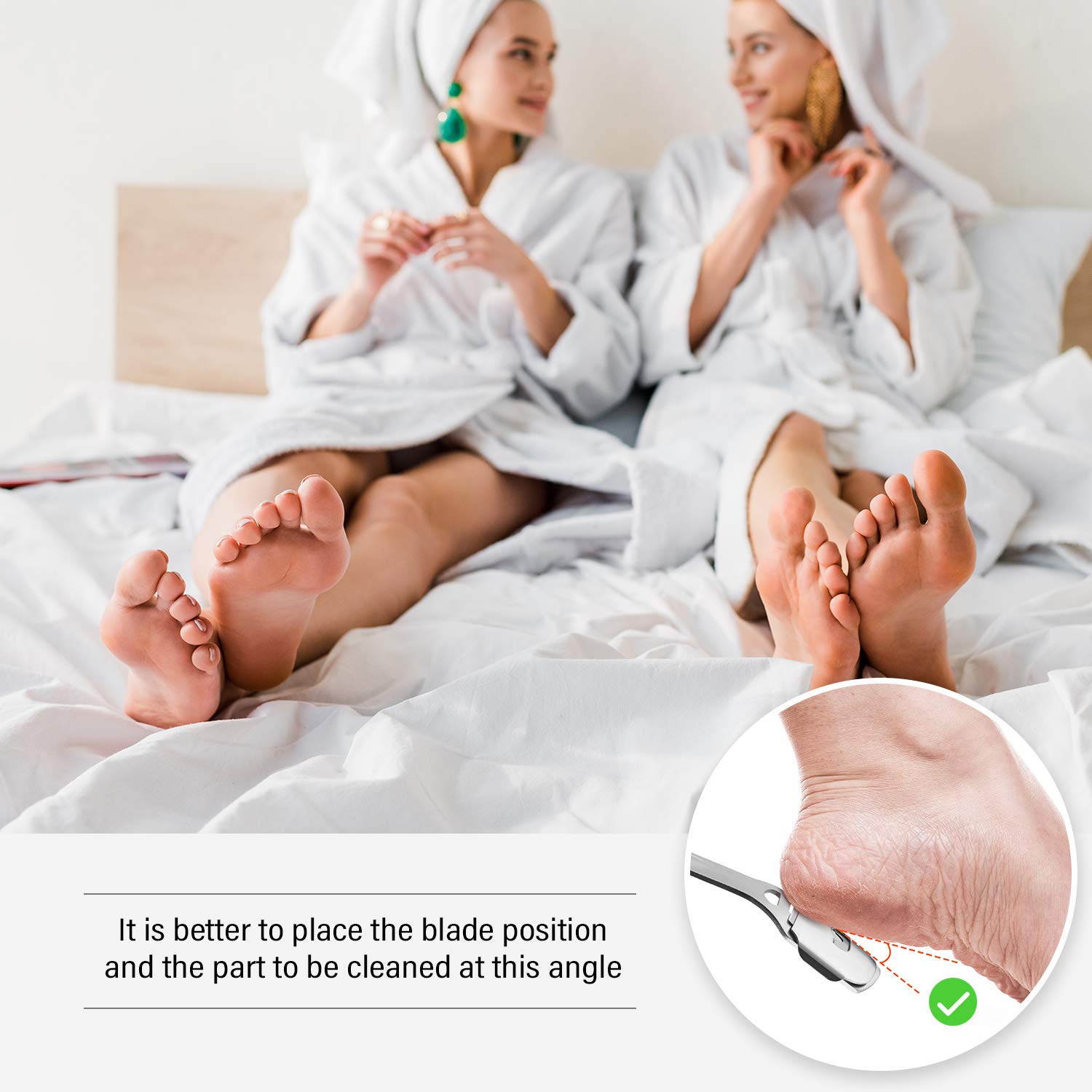 24 Pieces in Total, 2 Callus Shaver Sets Include 20 Replacement Slices 2 Callus Shavers and 2 Foot File Heads Foot Care Tools Steel Handle Hard Skin Remover for Hand Feet (Grooved Handle) : Beauty