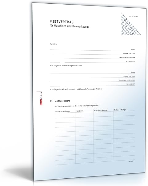 Mietvertrag Maschinen Und Bauwerkzeuge Pdf Download Download Amazon De Software