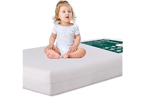 BABELIO Memory Foam Crib Mattress Dual-Sided Baby Toddler Mattress Standard Size, Removable Waterproof Cover, CertiPUR-US Certified, Grey