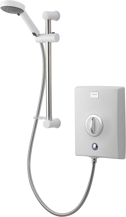 Aqualisa Quartz Electric Shower with Adjustable Head, White, 9.5kW