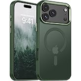BENTOBEN Magnetic for iPhone 17 Pro Case 2025, [Compatible with MagSafe] Translucent Matte Slim Shockproof Anti-Slip Anti-Yellow Women Men Protective Phone Case for iPhone 17 Pro 6.3",Dark Green
