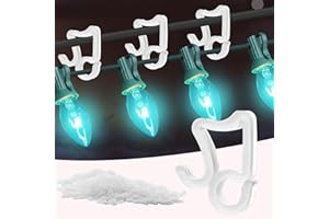 Konictom Christmas Light Hooks for Outside, 100 Pcs Plastic Gutter Hooks Outdoor Shingle Clips, Weatherproof Holiday Light Clips