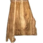 IHI est. 1986 Cutting Board Serving Platter 10.5 x 15.5 Inch Wood Natural Grain Alabama Shaped