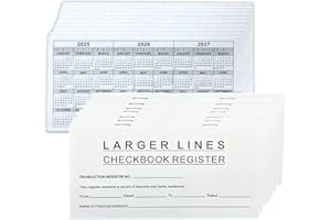 DAYVORAX 12 Pack Checkbook Register, Check Registers for Personal Checkbook, 6" × 3", Blank Ledger Transaction Registers for Personal or Business Bank, Saving Account, Deposit and Credit Card, Thick Paper