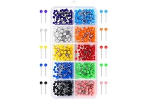 Map Push Pins Map Tacks 10 Colors Map Pins Colorful Plastic Round Push Pin with Steel Points 1/8 Inch Map Push Pin for Cork B