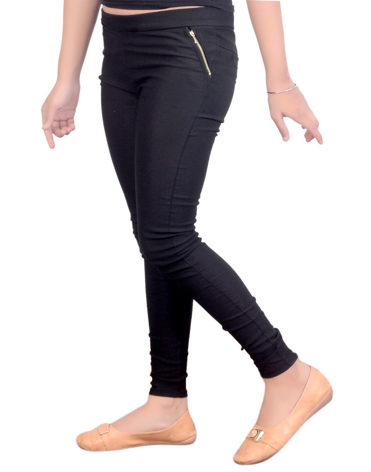 krystle women's black slim fit cotton jegging