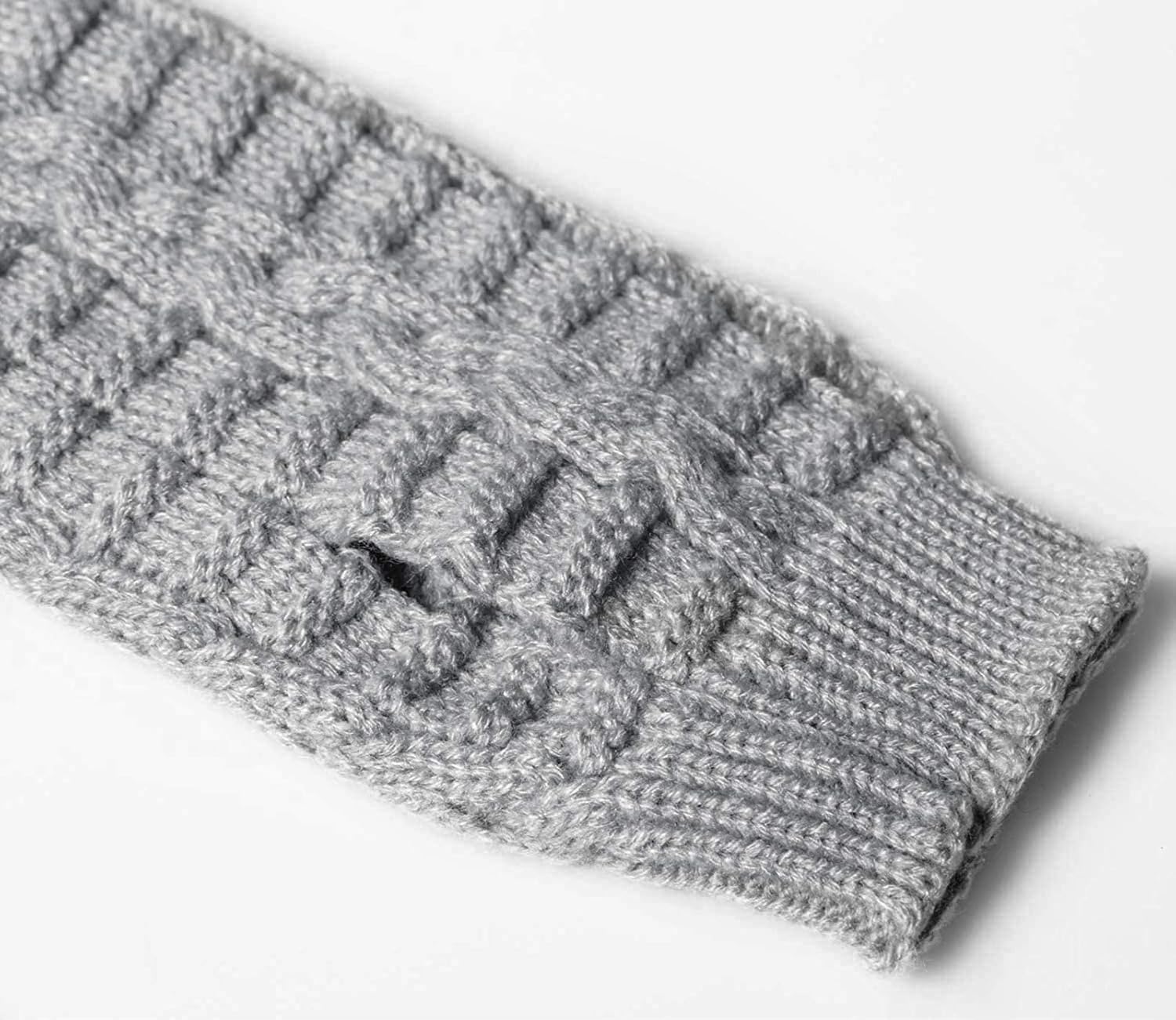 Loritta 2 Pairs Womens Fingerless Gloves Winter Warm Knit Crochet Thumbhole Arm Warmers, A Black+Light Gray(2 Pairs) at  Women’s Clothing store