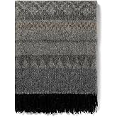 Alpaca Wool Blanket Throw Cherokee Design for Bed Couch Sofa Soft Warm Peruvian Alpaca Wool Blankets 72" x 60" (Gray/Black/Camel)