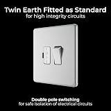 BG Electrical Fused Spur Switch 13A Double Pole Screwless Brushed Steel FBS50 view 8