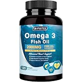 DRFOSTER Omega-3 Fish Oil 2000mg, 120 Softgels | High Content 1400mg Omega-3 with EPA &amp; DHA, Easy-to-Swallow, Supports Heart, Brain, Immune Health, Non-GMO
