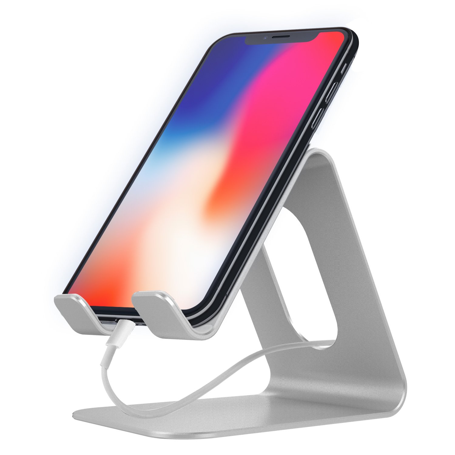 Cell Phone Stand, Barsone Aluminium Phone Holder Mount Stand for Phones and Tablets (Updated Silver)