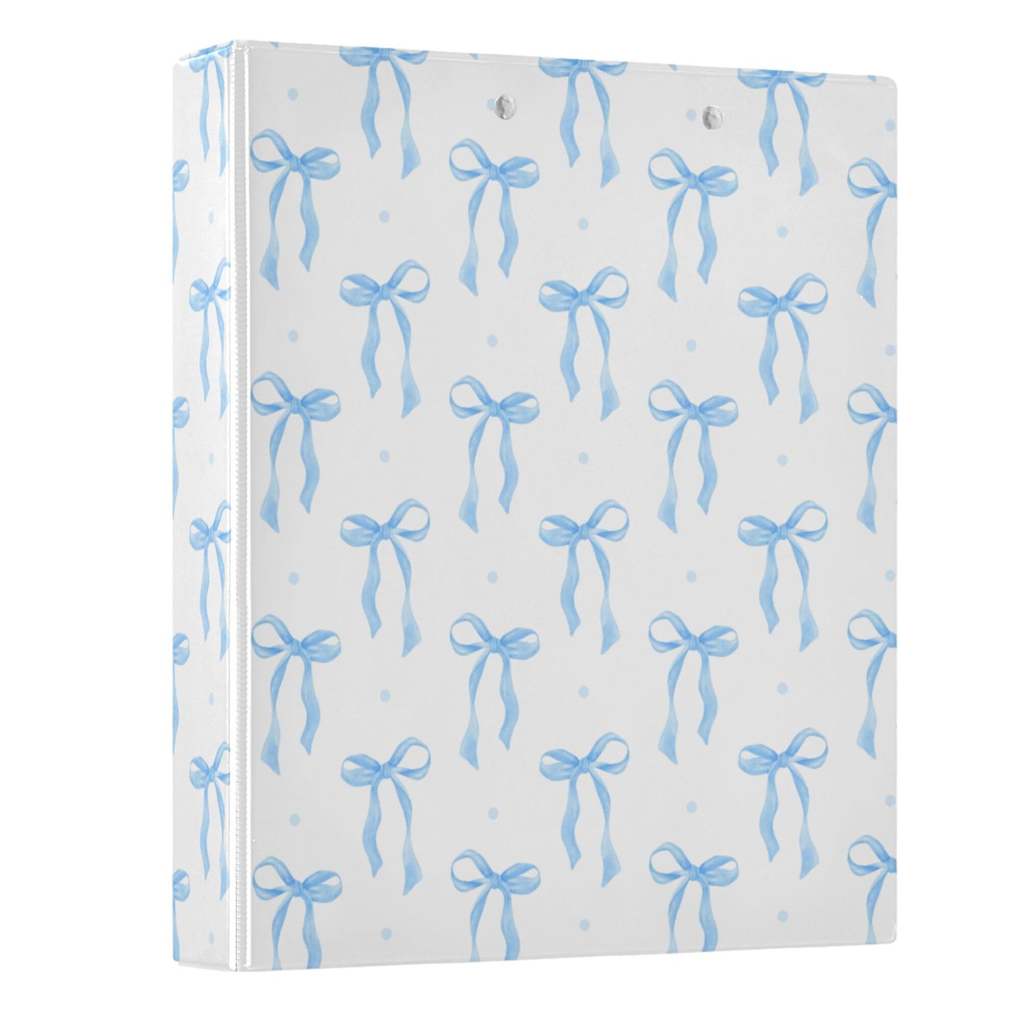 Photo 1 of Blue Bow Round Ring Binders 1.5 Inch Ribbon Bow Knot 3 Ring Clipboard Binder for Office School Work Supplies File Folder 200 Sheet Capacity !!slit in binder!!