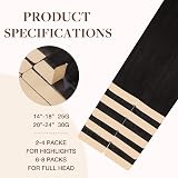 GOO GOO Hair Extensions Tape In 20 inch 30g 10pcs Dark Brown Remy view 3