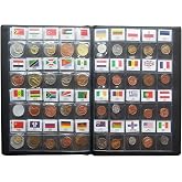 Coin Collection Starter Kit 60 Countries Coins/100% Original Genuine/World Coin with Leather Collecting Album Taged by Country Name and Flags/Coin Holder Collection Storage Classic Gifts