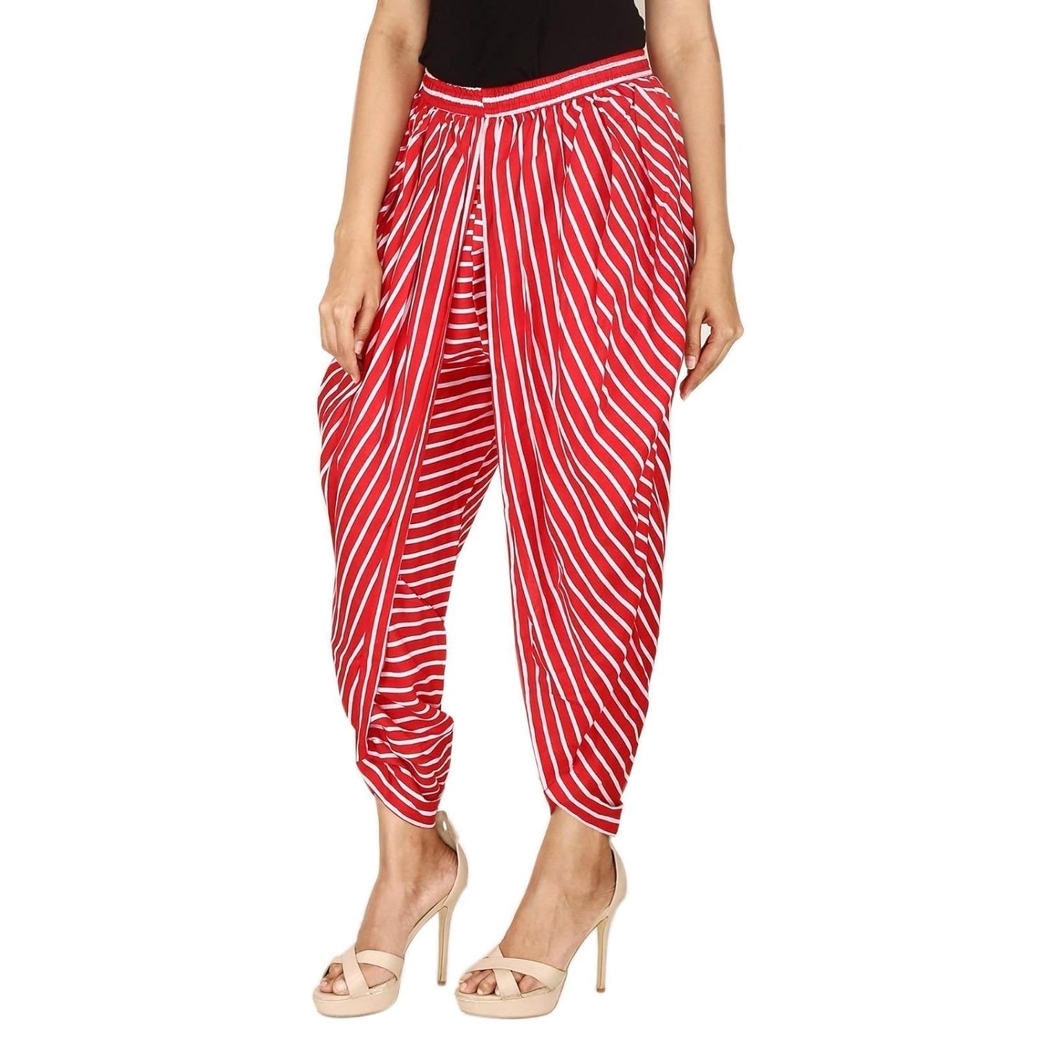 red trousers white stripe