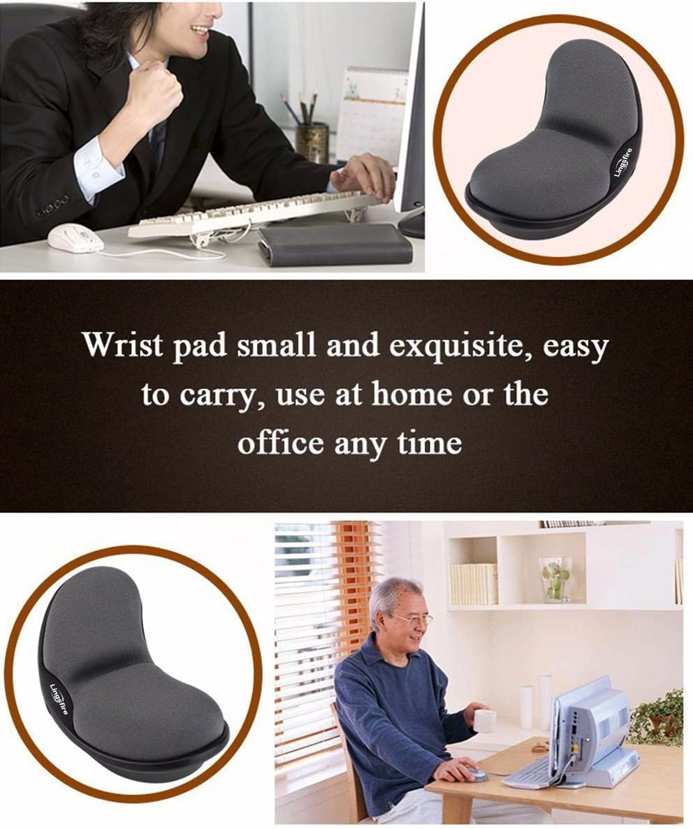 LINGSFIRE Memory Foam Mouse Wrist Rest Keyboard Wrist Rest Pad Anti-skid Mousepad Support Wrist Rest Mat for Office Computer Laptop Mac- Durable Comfortable Lightweight Easy Typing Pain Relief (Black) : Home Audio & Theater